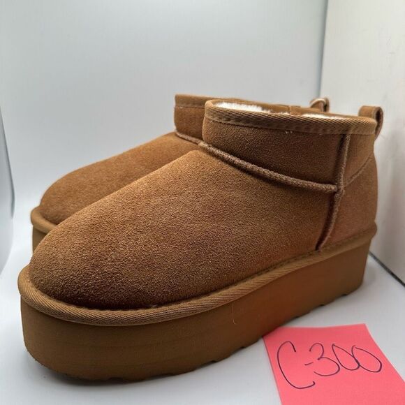 CUSHIONAIRE Women's Genuine Suede pull platform boot +Memory Foam 9 CHESTNUT - Picture 3 of 7